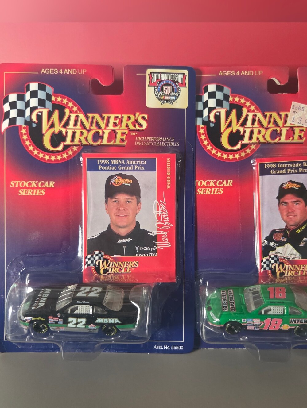 Lot of 2. Winners Circle Series 1998 #18 Bobby Labonte and #22 Ward Burton 1:24